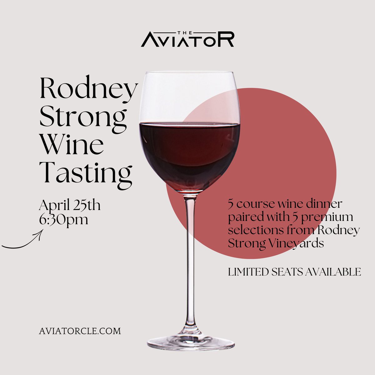 Join us for an unforgettable evening of culinary delight + exquisite wines, as we proudly present a 5-course dinner paired with 5 premium selections from Rodney Strong Winery!🍷🍇 For tickets, please visit: exploretock.com/aviatorclevela…