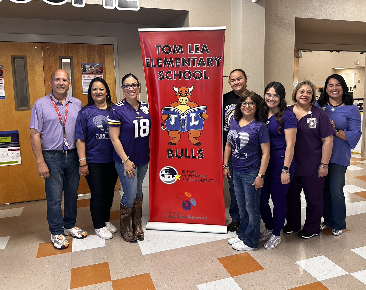 EPISD Purple Up! Day 💟💟 at Tom Lea Elementary was full of spirit to support our Military children and families 🫶🏼 #ItStartsWithUs #BraveBullsSpirit