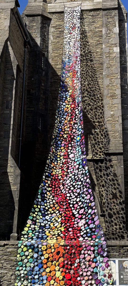 st_isle's tweet photo. You wait all year for an art installation and two turn up at once. GAIA inside and flower tower outside. Both worth seeing. A huge thank you to the Laxey Mines Research Group for putting the flower tower up😀 https://t.co/6uJJxPI16D