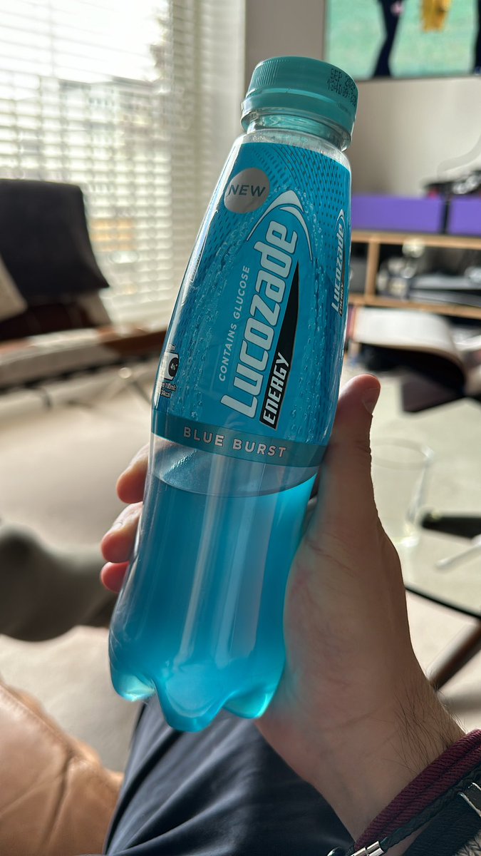 Blue Lucozade. It tastes of ‘blue,’ and will make you see through time. Hangover, be gone!