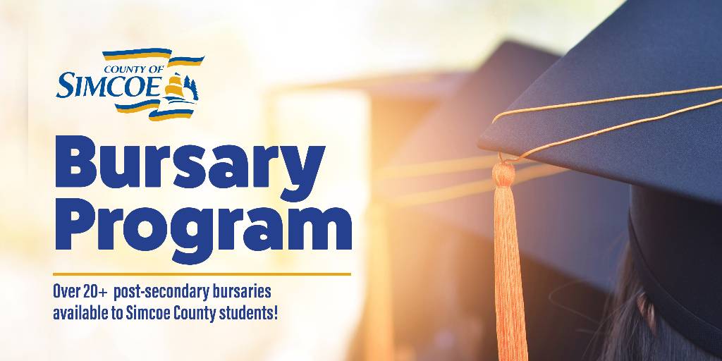 🎓 2024 #SimcoeCountyBursary Program for post-secondary students! ✅ Full/part-time students from #SimcoeCounty are eligible ✅ @simcoecounty offers 21 bursaries of $3,000 ✅ @georgiancollege offers up to 5 $1,500 bursaries Learn more bit.ly/49tPS9z. Apply by July 31.