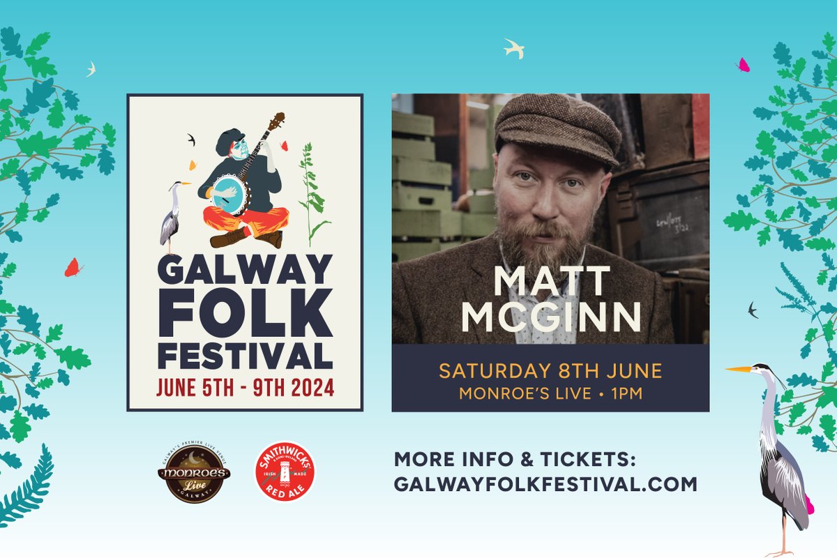 Delighted to be welcoming the legendary Seán Keane to Galway Folk Festival for the 3rd year running! 🗓️ Sat 8 June 🎟️ 👉 bit.ly/SeanKGFF24 🚪 1pm For this very special show, Seán is joined by Matt McGinn - singer, songwriter, multi-instrumentalist, & producer from Down.