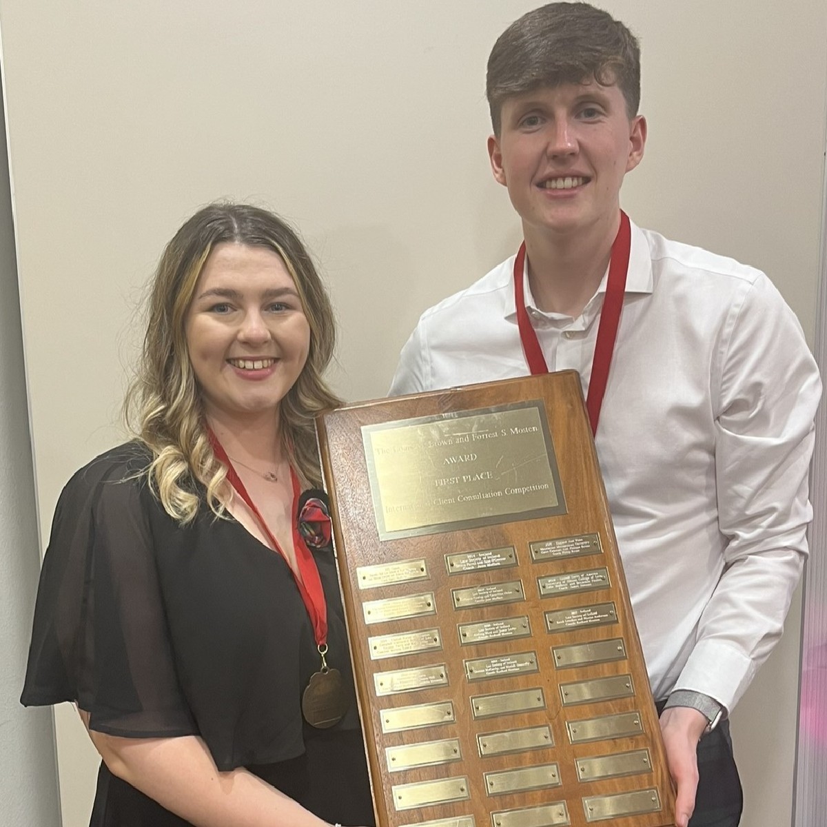 Fantastic result for Law Diploma students Ailsa Gardyne and Callum Leeson who have seen off teams from 21 countries around the world to win the prestigious International Brown Mosten Client Consultation Competition in Poland! We're super proud of you both! abdn.io/CP