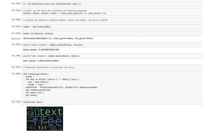 Building SMS SPAM Checker. by @gp_pulipaka #BigData #Analytics #DataScience #AI #MachineLearning #NLProc #IoT #IIoT #PyTorch #Python #RStats #TensorFlow #Java #ReactJS #CloudComputing #Serverless #DataScientist #Linux #Programming #Coding #100DaysofCode geni.us/SMS-SPAM-Detec…