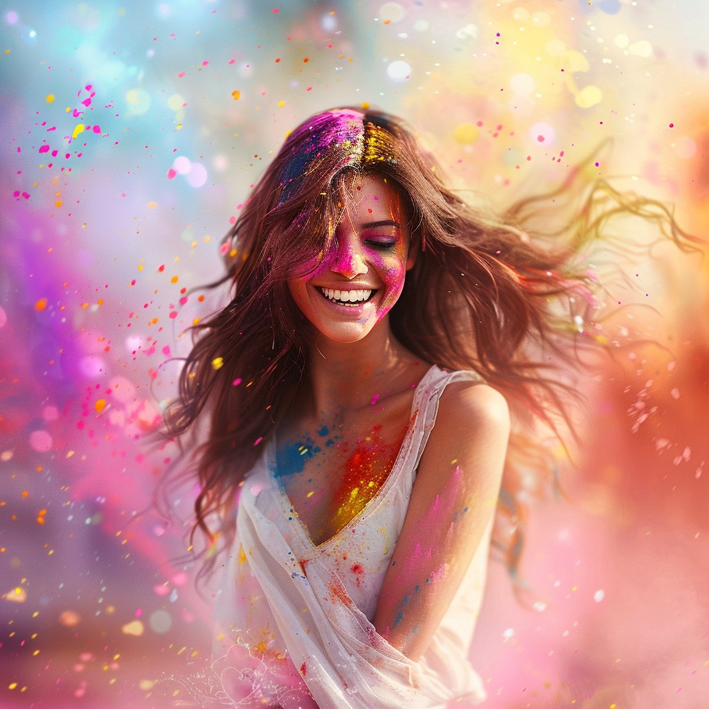 QT your colorful art This shows the Indian festival of colors - Holi