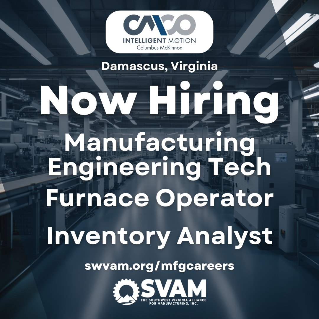 🔩 Columbus McKinnon in Damascus, VA is hiring! Explore job opportunities now: ow.ly/yuBU50QwLy0 #DamascusVA #JobOpportunity

(Note: This post was created by SVAM and isn't an official post from Columbus McKinnon.)