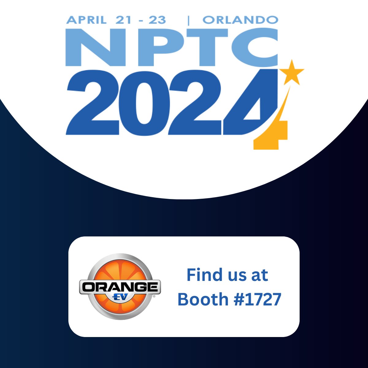 Find Orange EV at booth #1727 at this years National Private Truck Council Annual Conference April 21-23 in Orlando. Click the link below to schedule a time to chat with the Orange EV team at the event. orangeev.com/events/#events…