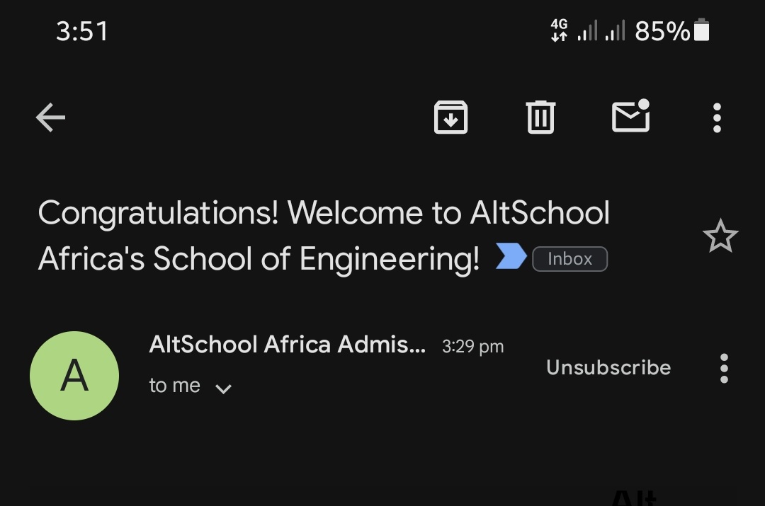 GOT admitted @AltSchoolAfrica Thank you @hackSultan