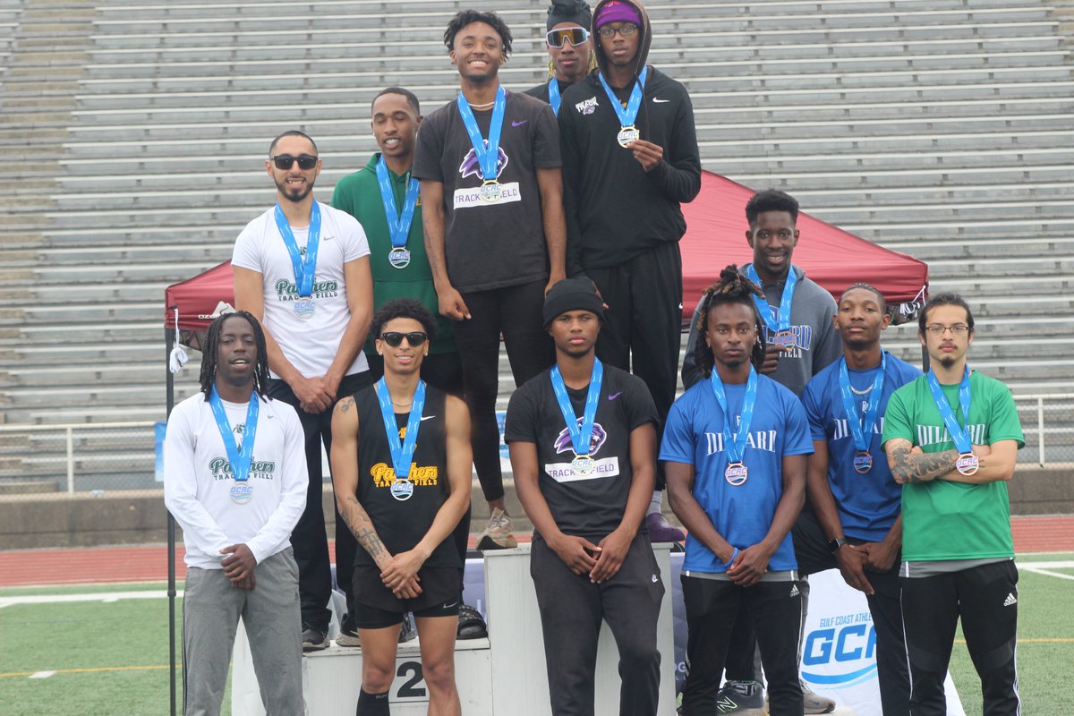 Congratulations to the 2024 GCAC Men's Track and Field 4x800m Top 3 Finishers! In 1st Place- Wiley University (8.11.51) In 2nd Place- Philander Smith University (8.28.35) and in 3rd Place- Dillard University (8.32.94) #WhereWinnersThrive #OneGCAC #ChampionshipSZN