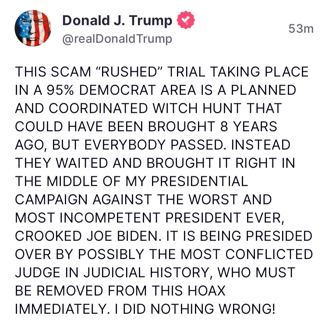 Trump on his scam trial