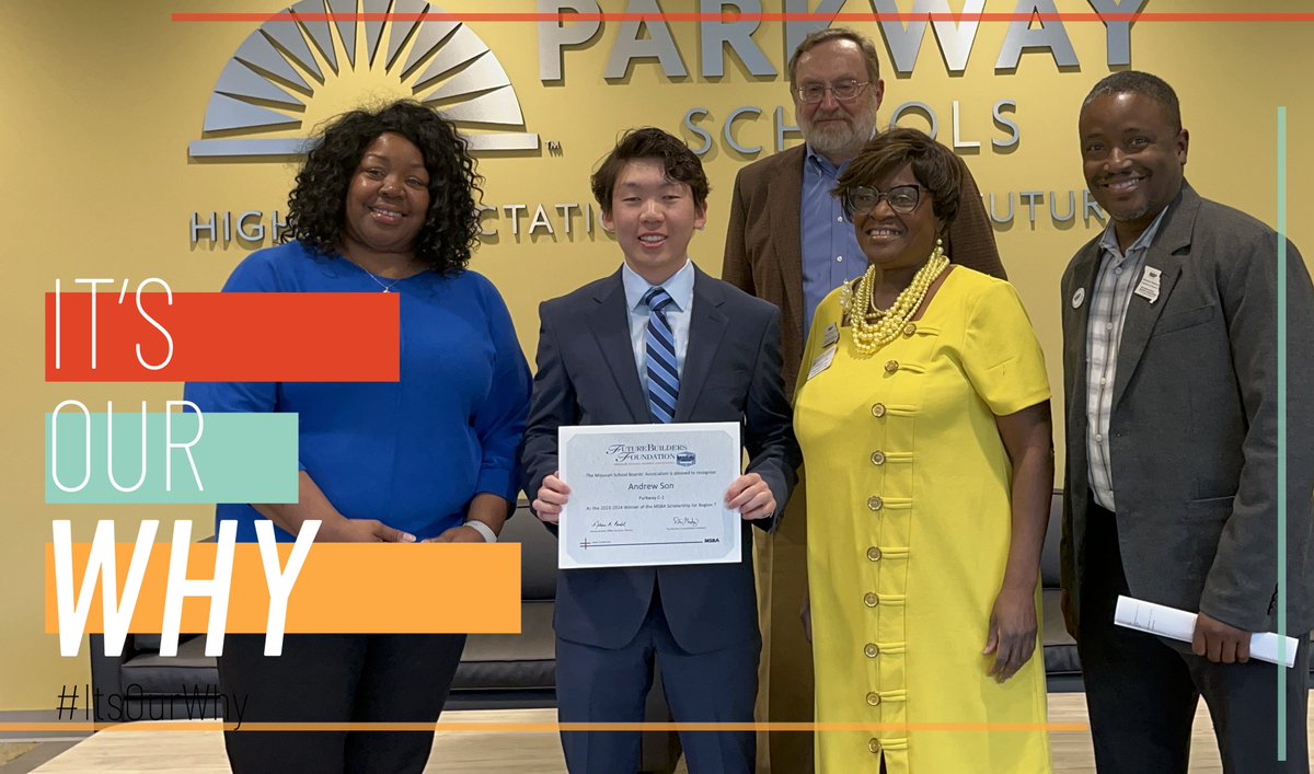Congratulations to Andrew Son of @ParkwaySchools! Andrew is the Region 7 winner of the 2023-24 Student Scholarship from the MSBA Foundation (Future Builders). Stay tuned throughout April to find out who won the statewide award! #ItsOurWhy