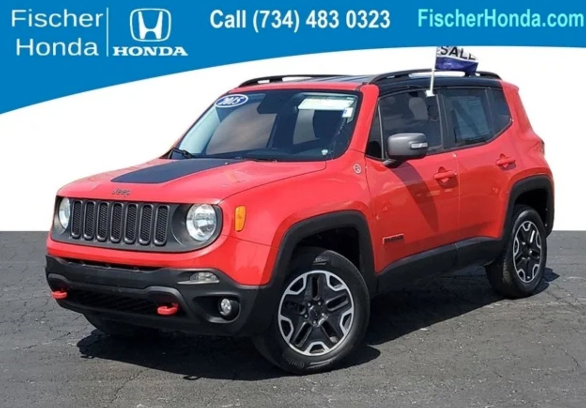 We have a lot full or affordable quality, pre-owned and certified vehicles to choose from.  Check out this 2015 Jeep Renegade Trailhawk for only $11,541. We are open Saturday until 5pm.

#CARFAX #Affordable #Tradein #FischerHonda