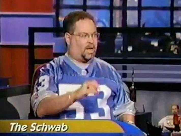 Jeff Eisenband (@jeffeisenband) on Twitter photo It’s the mid-2000s. You get home from middle school on Tuesday afternoon. You pop some pizza rolls in the toaster oven and crack open an AriZona iced tea. You turn on ESPN2. Your math homework can wait. It’s time for “Stump the Schwab.”
Thanks for being a legend, <a href="/howieschwab/">Howie Schwab</a>. It’s the mid-2000s. You get home from middle school on Tuesday afternoon. You pop some pizza rolls in the toaster oven and crack open an AriZona iced tea. You turn on ESPN2. Your math homework can wait. It’s time for “Stump the Schwab.”
Thanks for being a legend, <a href="/howieschwab/">Howie Schwab</a>.