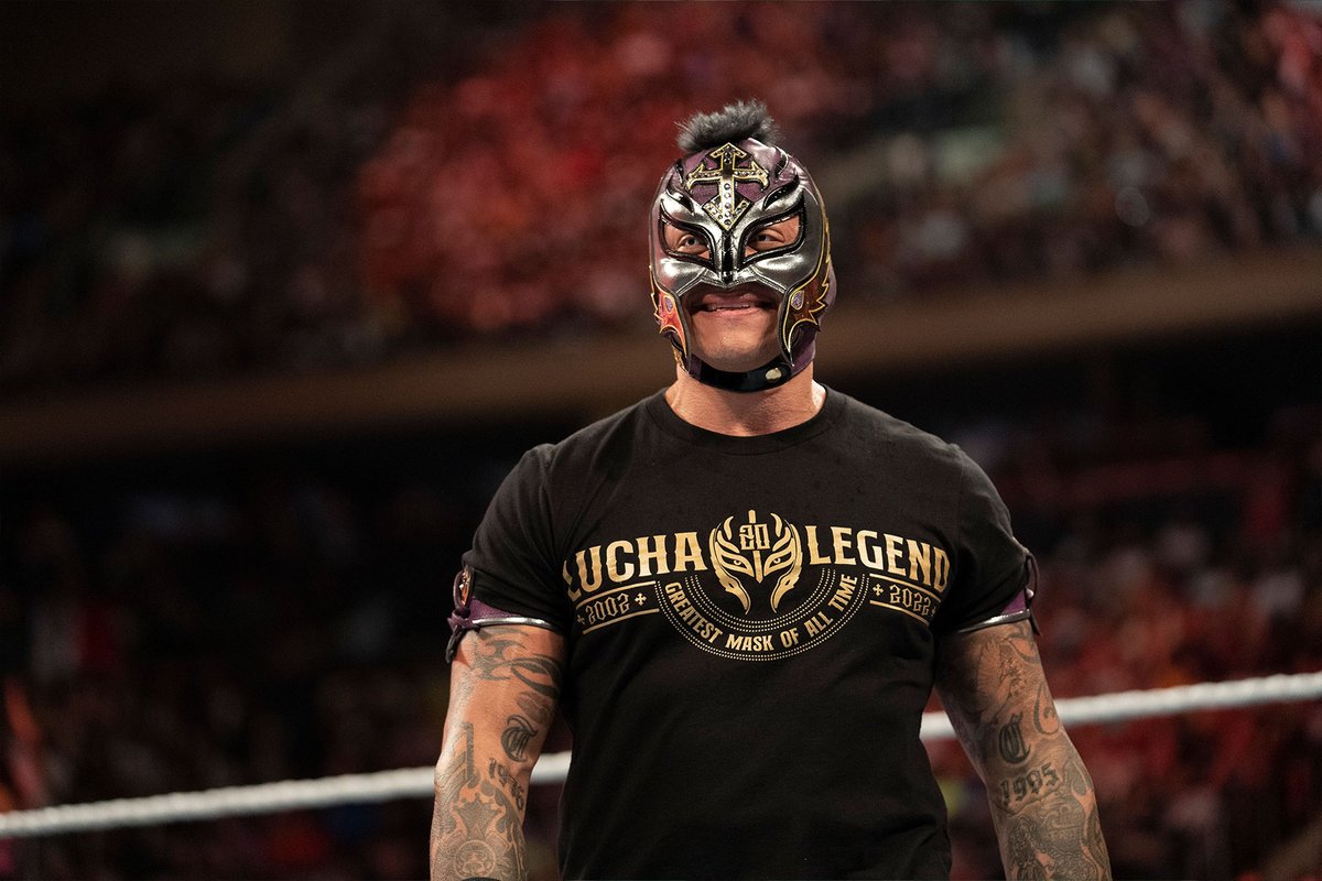 WrestleFeatures's tweet photo. WWE Hall of Famer Rey Mysterio is just TWO WINS AWAY from picking up his 1000th win in WWE. https://t.co/TfoBMxnwlE