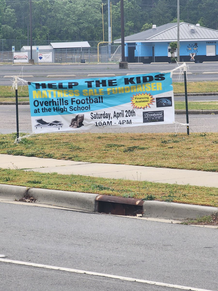 OverhillsHSFB's tweet photo. Overhills High School Fundraiser 
Mattress Sale 10am to 4pm
Today Only!!! https://t.co/tHJCB4nMpC