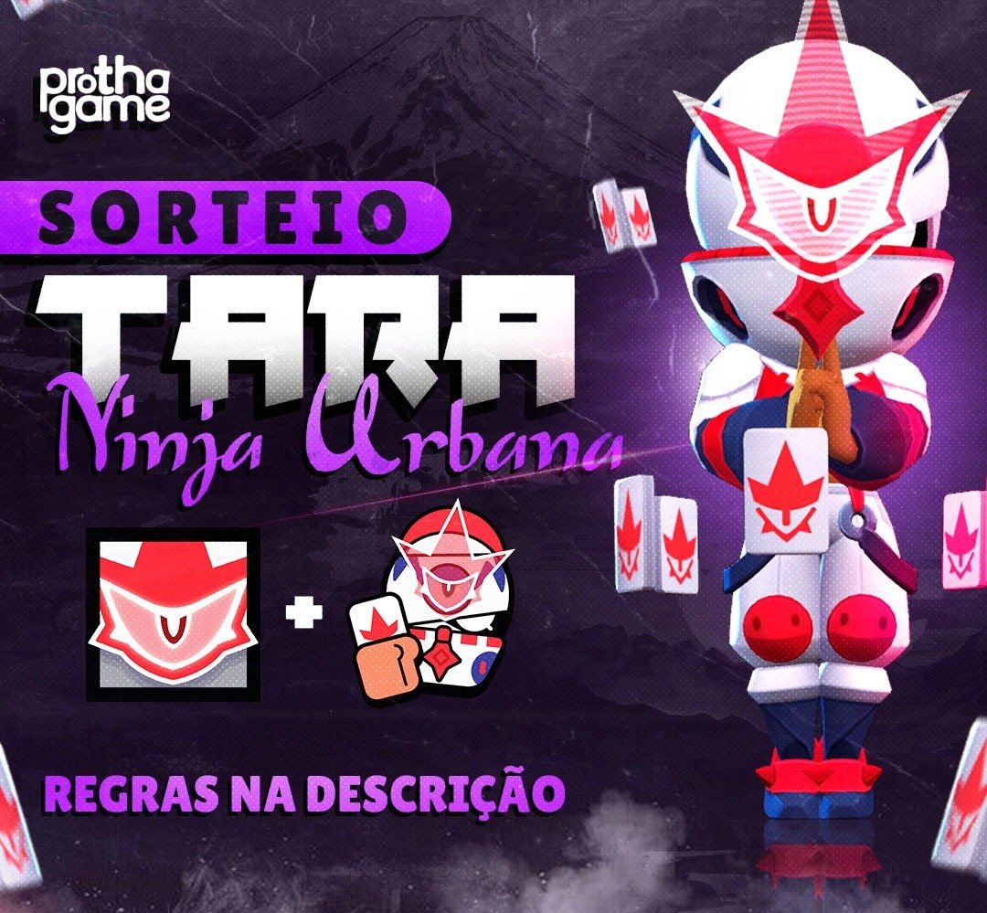🥷 SORTEIOOOO 🥷
2 PESSOAS GANHARÃO A SKIN DA TARA NINJA URBANA + COSMÉTICOS

Regras: 
🔸 Seguir: <a href="/prothagame/">Protha</a>
🔸 Dar RT e CURTIR esse post 
🔸 Se inscrever no meu canal: youtube.com/prothagame 

Resultado: 02/05/2024 ✨

#BrawlStars #UrbanNinjaTaraGiveaway
