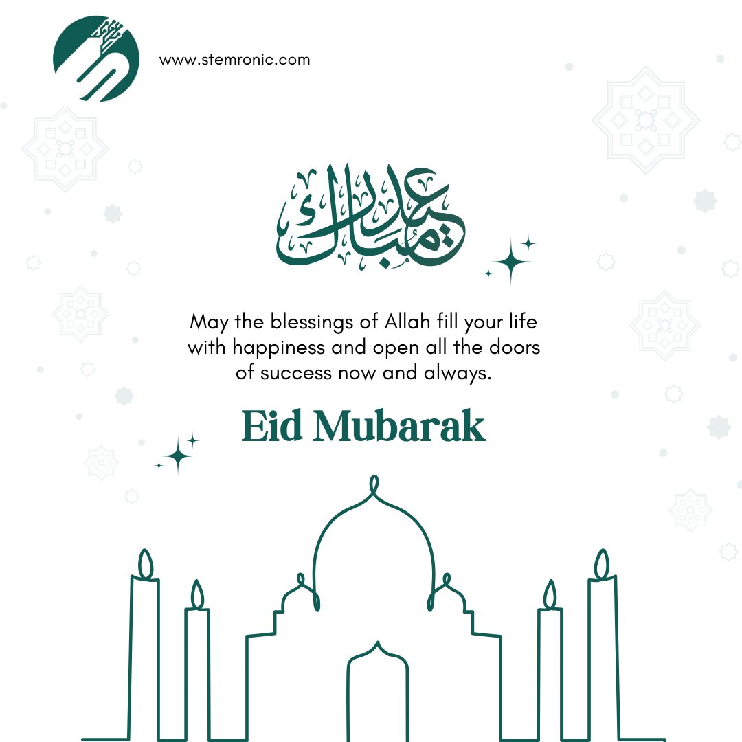 stemronic's tweet photo. May the blessings of Allah fill your life with happiness and open all the doors of success now and always.

Eid Mubarak! from Stemronic Team. https://t.co/0prPkXTrVZ