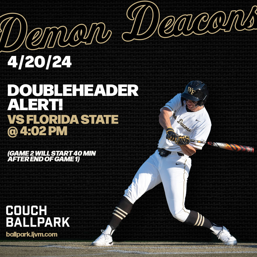 This weekend with Demon Deacs Baseball! Come out and support your boys as they play a DH vs Florida State!