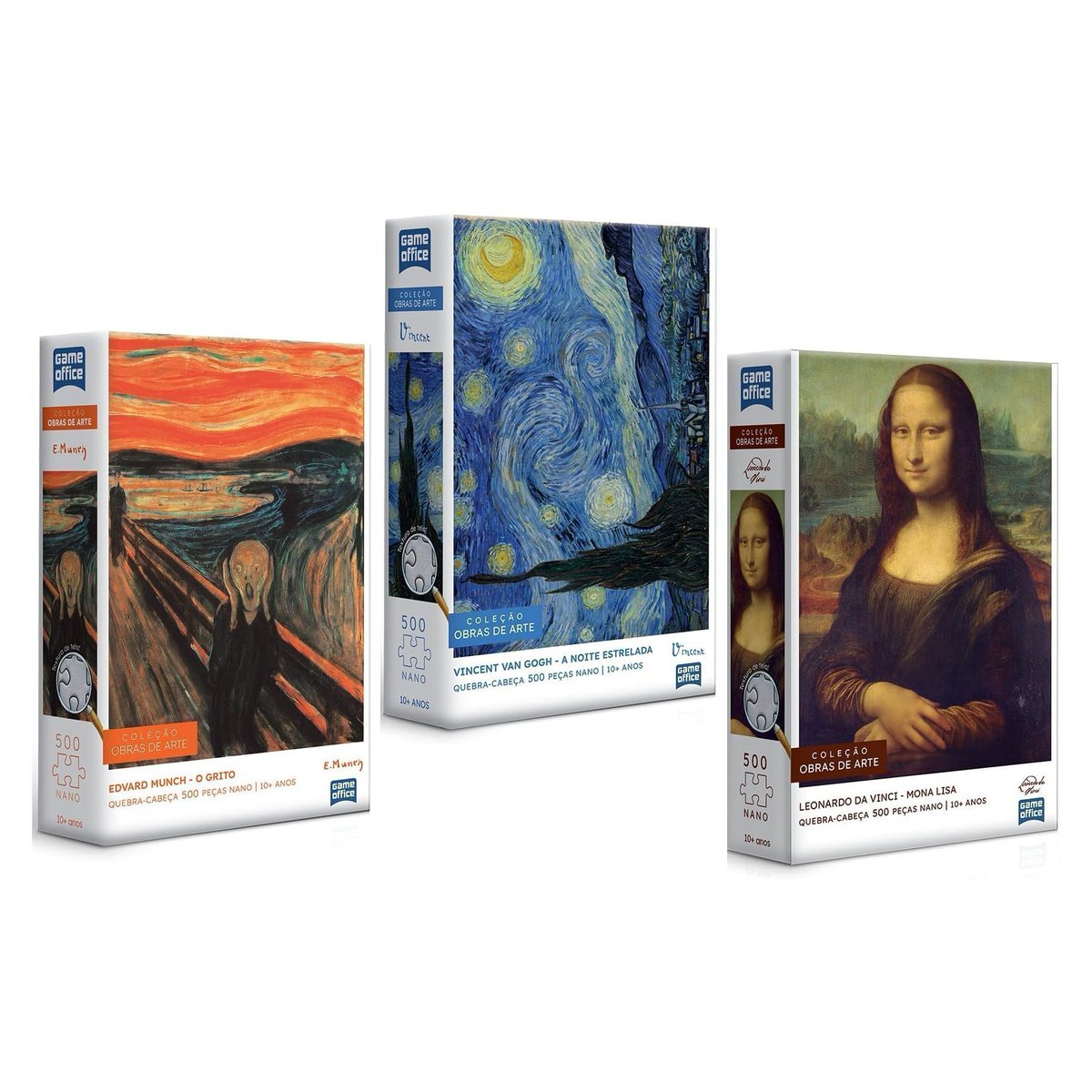 🧩 TRÊS quebra-cabeças de 500 peças!! Edvard Munch: O Grito + Vincent Van Gogh: A Noite Estrelada + Leonardo da Vinci: A Mona Lisa 💵 R$ 65,90 🚚 Frete Grátis Prime 🛒 amzn.to/3U7UBbp #PromoGeek