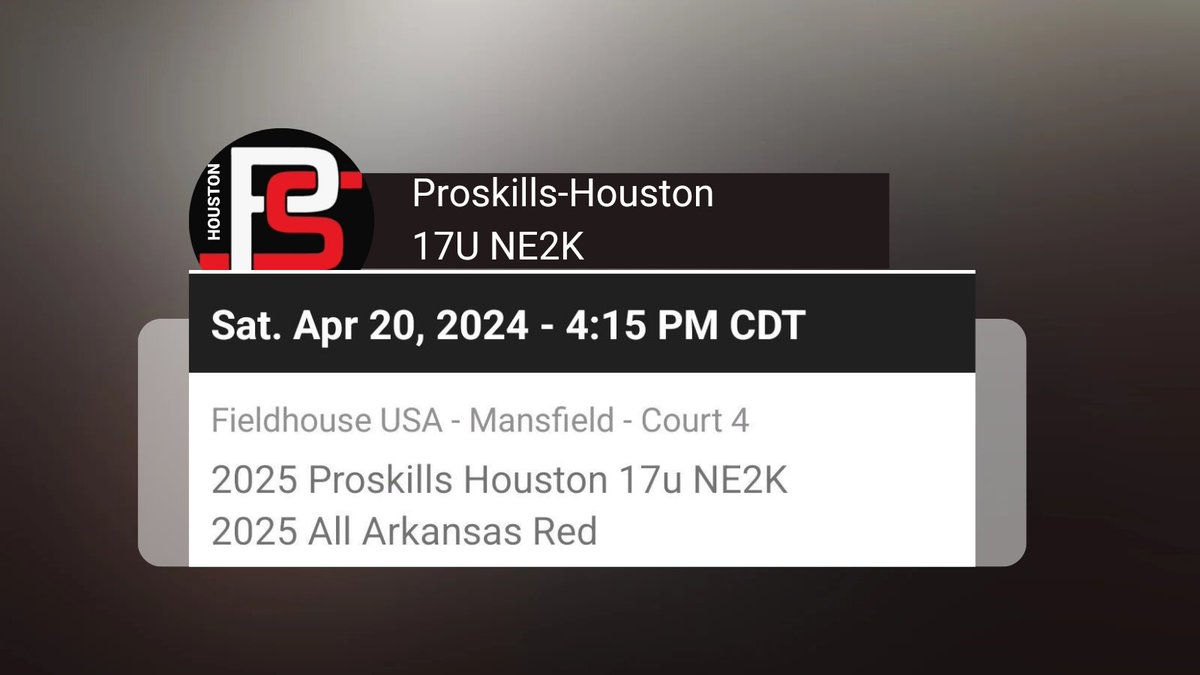 🚨 Breaking News 🚨 Proskills-Houston 17U at the fieldhouse today. College coaches. Get in these seats. Court 4 4:15 see you there. 🏀