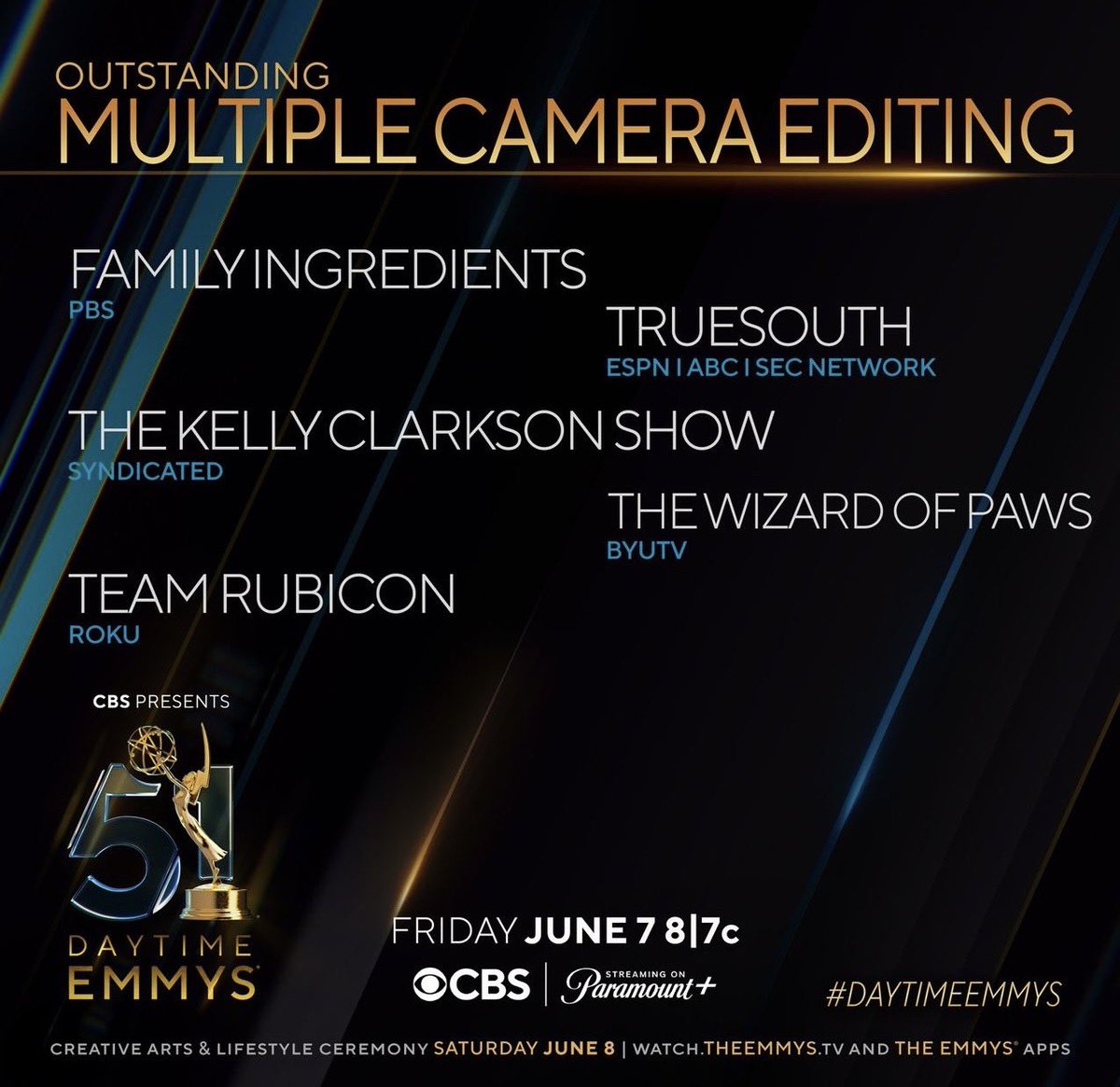 OH. MY. GOD. @TrueSouthTV ON @SECNetwork IS A TWO-TIME EMMY NOMINEE!!!!!!!!!! I hope everyone who tunes in sees how much we love this show. The passion WWT, @johntedge & the team at @Bluefoot_tv have for bringing these stories to life is unmatched. So so proud!!! 👏🏻