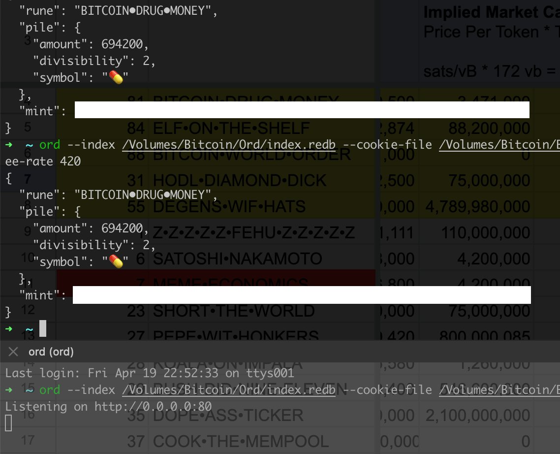 Up Arrow, Enter, Up Arrow, Enter, Up Arrow, Enter, Up Arrow, Enter, Up Arrow, Enter, Up Arrow, Enter, Up Arrow, Enter, Up Arrow, Enter, Up Arrow, Enter, Up Arrow, Enter, Up Arrow, Enter, Up Arrow, Enter That's the sound of Pizza Ninjas minting Bitcoin Runes from command line