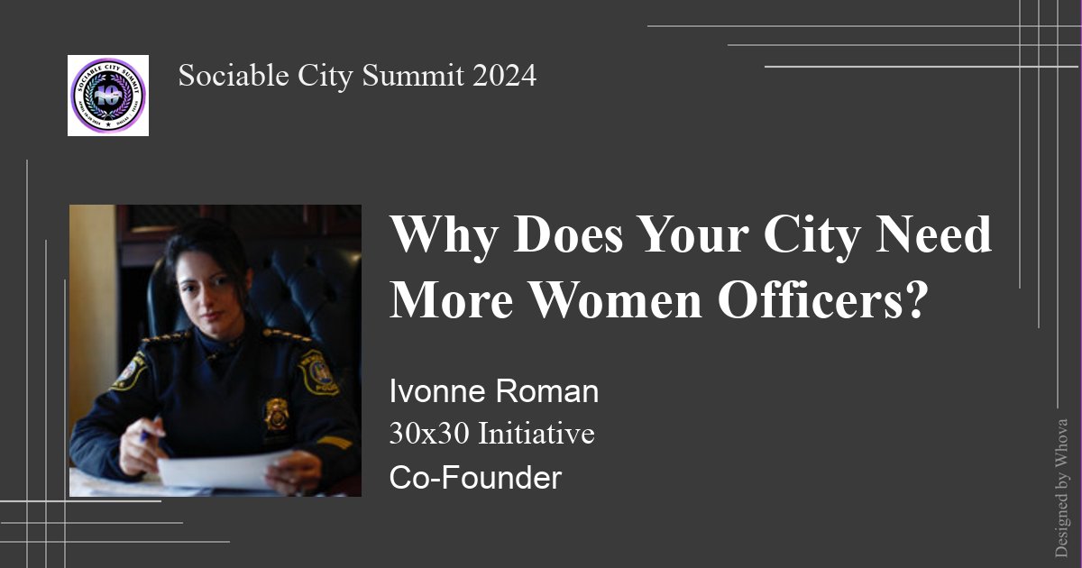 Why does your city need more #WomenOfficers? If you don’t know, you need to attend this session by Ivonne Roman, Co-Founder, @30x30initiative. Goal: 30% women recruits by 2030. @policingproject @PoliceForum @PolicingInst @PoliceForReform at #RHIsummit24