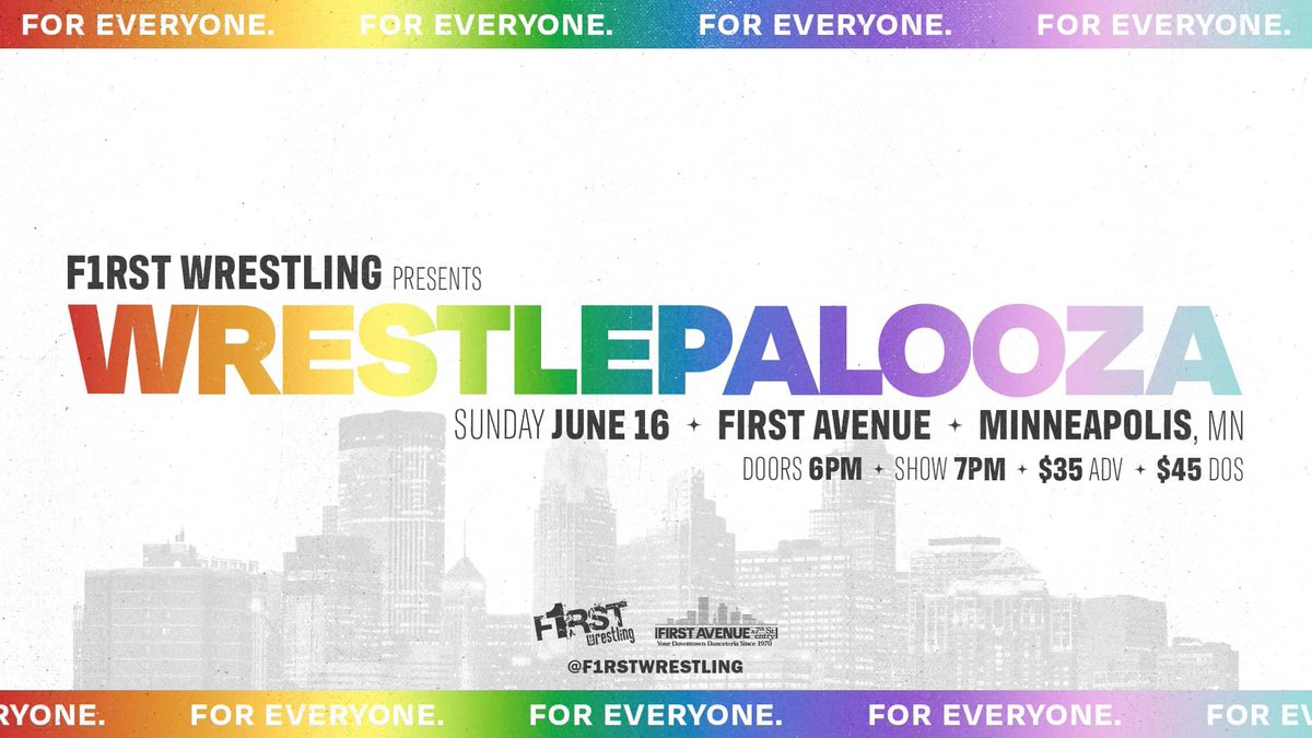 #WRESTLEPALOOZA SUNDAY | June 16th Minneapolis, MN Doors 6pm | Show 7pm | 18+ Tickets: $35 ADV | $45 DOS 🎟️ axs.com/events/531272/…