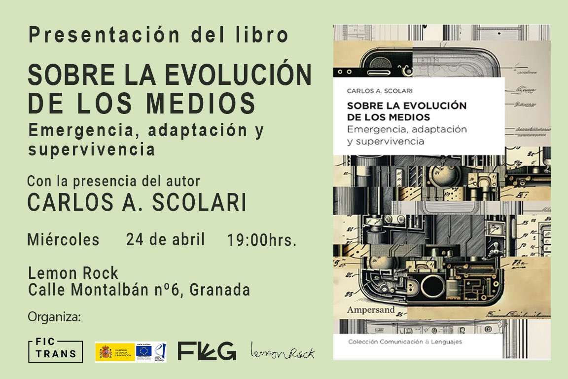 El miércoles próximo (24) presentamos el nuevo libro de @cscolari en el marco de la @ferialibrogr y en nuestro local favorito @LemonrockGr Un aperitivo de nuestro seminario #FicTrans sobre #Periodismo + #IA nar-trans.com/segundo-worksh… @Transmedia_UGR @Ampersand_ed