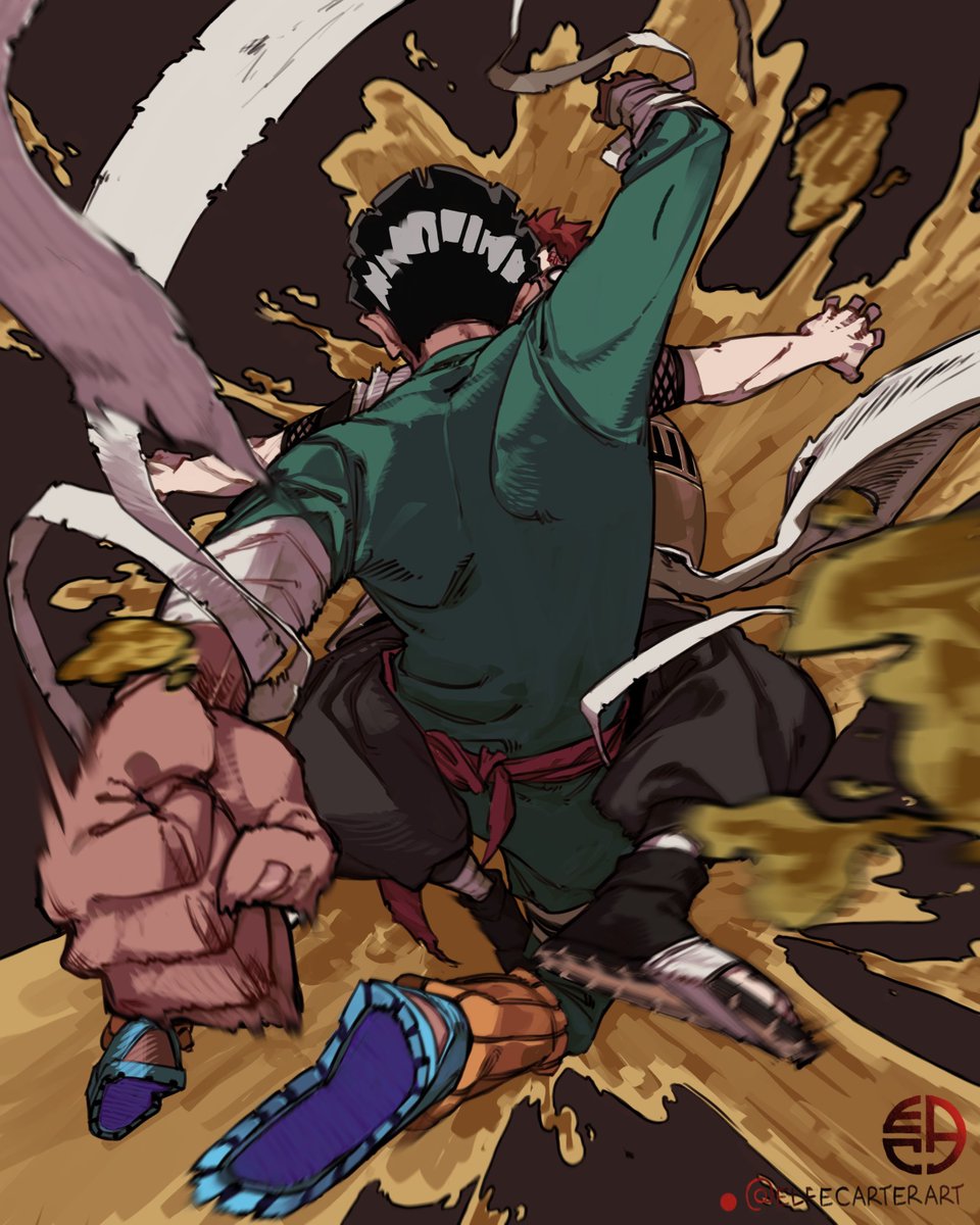 Elfecarterr's tweet photo. Rock Lee vs Gaara, the first iconic fight in Naruto 🫴🏽 https://t.co/F1hlJWozck