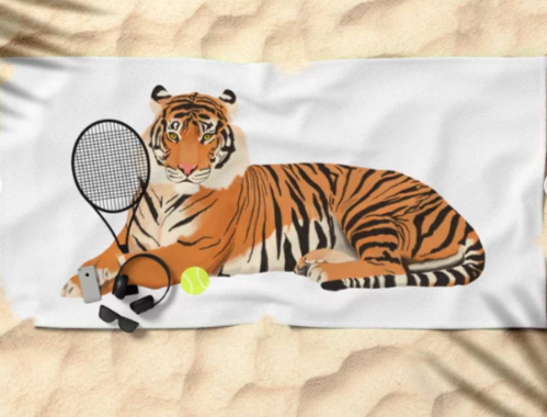 thanks to the TENNIS TIGER fan for buying a beach towel

other sports/mascots/products  

Perfect for graduation gifts

#BuyIntoArt #Tigers #GoTigers #GeauxTigers #TennisTigers #TennisGifts #Graduation #GraduationGifts #LSU #Clemson #Auburn #Princeton #ETBU #RIT #IdahoState #FHSU