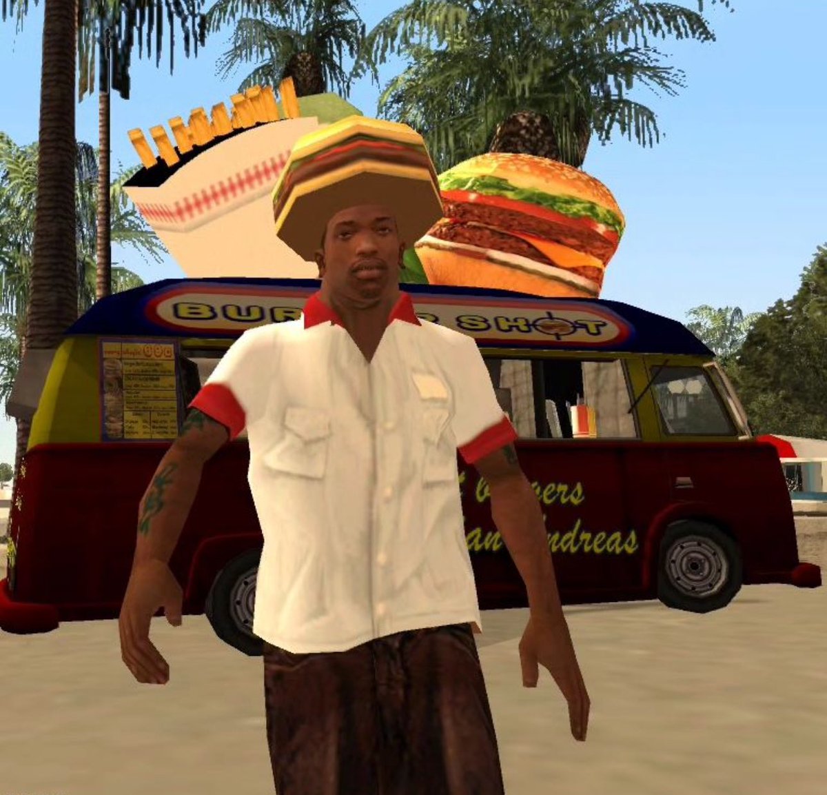 Temporarily back with my homie, delivering burgers around the hood. I’m a multi-billion developer, gang member, and still keepin’ it humble as f*ck. That’s just how we roll. $CJ