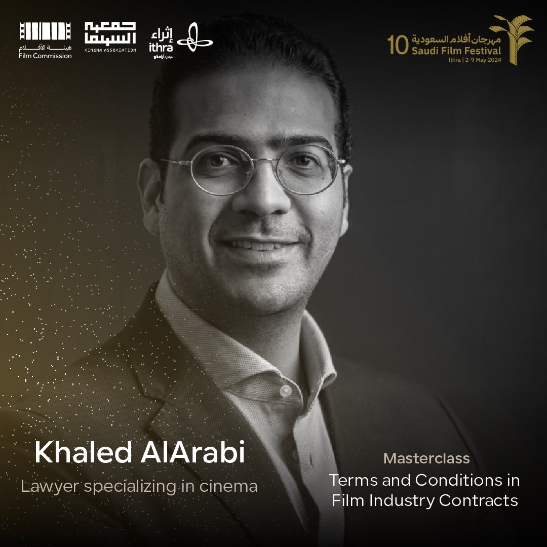 Join Khaled AlArabi as he presents a masterclass on 'The Essential Terms and Guarantees in Film Industry Contracts' for filmmakers. Discover all the ins and outs related to contracts, financial rights, and literary rights in this session, part of the lineup for the 10th edition