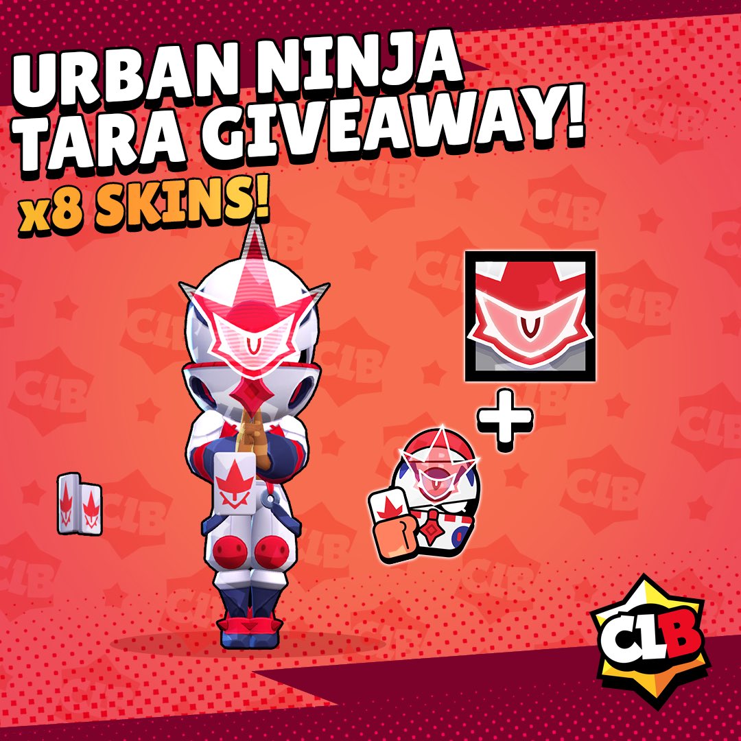 x8 Urban Ninja Tara giveaway! 🔥

To enter:
• Follow <a href="/clb_stars/">CLB - Brawl Stars</a> <a href="/BlizzBrawlStars/">❄️Blizz❄️</a> <a href="/MuyoBrawl/">Muyo</a> <a href="/JimboBS54/">Jimbo</a> 🤝
• Like &amp; Repost ❤️♻️
• Comment your favorite skin from the update 👀

Winners will be announced may 1st!

#BrawlStars #BrawlTalk #UrbanNinjaTaraGiveaway