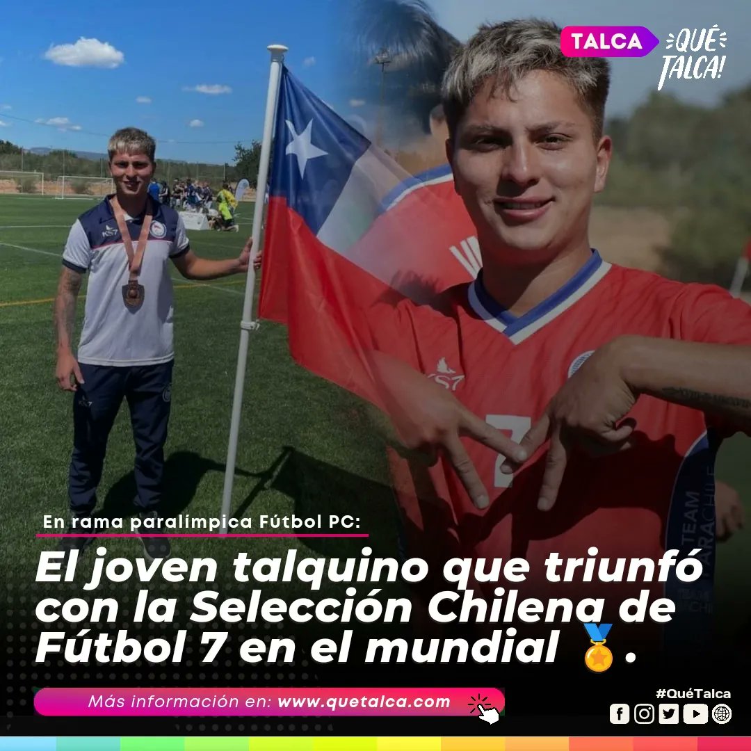 🏅🇨🇱| Él es Darwin Díaz Pérez 🙋‍♂️, joven futbolista del sector oriente de #Talca e integrante de la Selección Chilena de Fútbol 7 PC (Parálisis cerebral) que durante esta semana obtuvo el tercer lugar en el Mundial de la categoría 🥉👏. 🔗 instagram.com/p/C5_MFgmL6z8/…