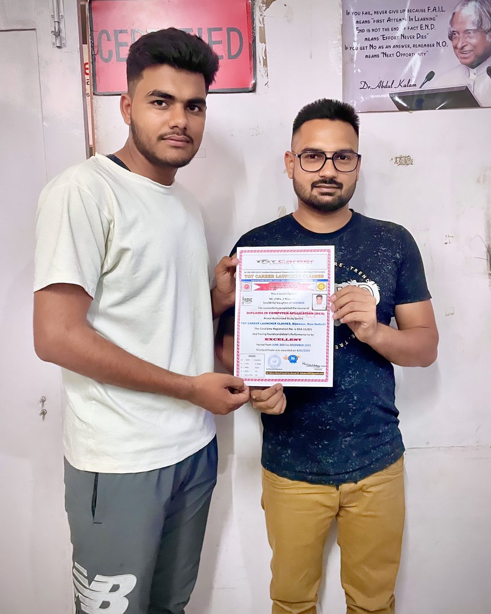 CareerTgt's tweet photo. One More Student 👨🎓 Certified By Our Institute
#tgtcareerlauncherclasses #himmithakur #certificate #certificates #certificated #certifícate #certificatecourse #certificatecourses #certificateprogram #firstcertificate #msexcel #msexceltips #computereducation #computercourse https://t.co/5E5lv8dPuu