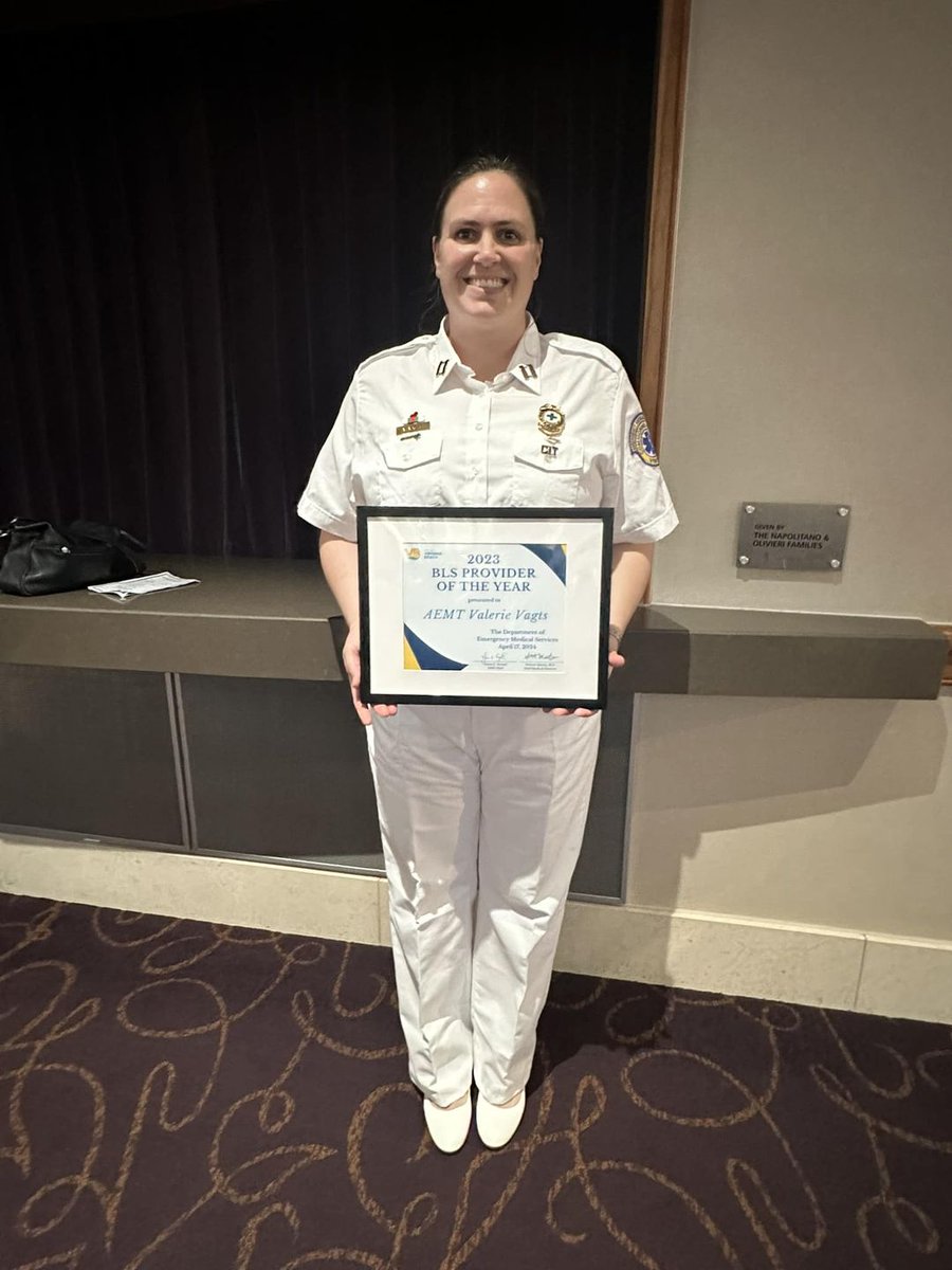 April 20th is #VolunteerRecognitionDay 2024 and we give a shoutout to our own #VBRescueVirginiaBeach Volunteer AEMT-Valerie V on her recent 2023 Basic Life Support Provider of the Year award bestowed this week by the Virginia Beach Department of EMS. vbvrs.org