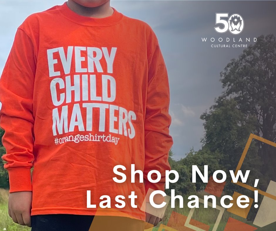 Help the WCC gift stop to sell the limited stock we have left of our Every Child Matters long sleeve shirts! Currently marked down to $10! ⁠ Shop online to get your orange shirts while you can: shopwoodlandculturalcentre.ca/product/every-… #OrangeShirt #ShopLocal