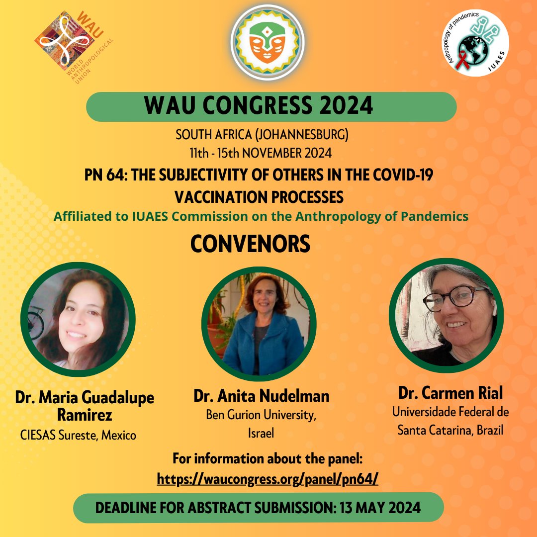 [WAU Congress 2024] [Call for paper] 
For more information about the Panel 64, please access the link below:
waucongress.org/panel/pn64/
Send your paper by the link:
waucongress.org/call-for-paper…
Deadline: 13 May 2024.
We hope to see you there.
