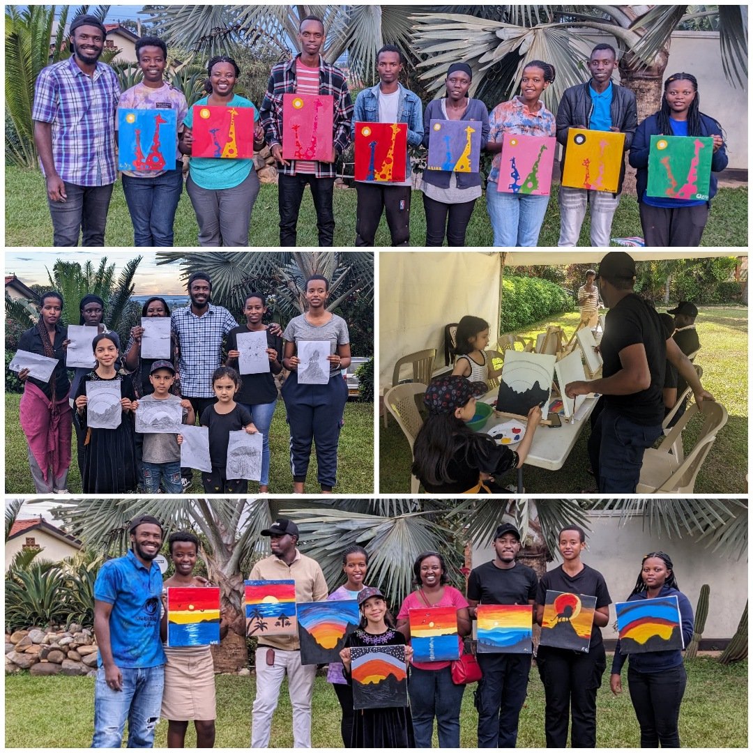 Our first painting art classes were a success! Thank you to everyone who joined us from Monday to today, April 15th to 20th, 2024. Next sessions are coming soon! @RwandaYouthArts @Imbuto @YouthConnekt @ubuhanziRw #artworkshop #art #class #painting #youth #deafart #drawingart