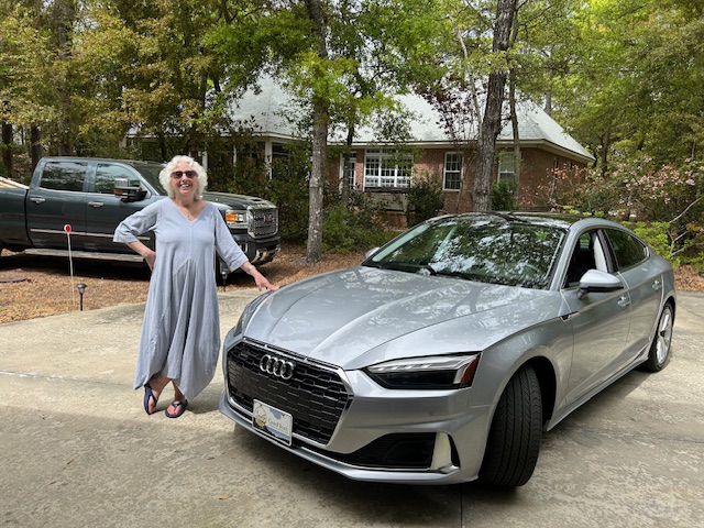 My New Ride. Isn't she pretty? A 2022 Audi A5 with 36,000 miles. Since I drive less than 2,000 miles a year, I'm guessing she will outlive me.