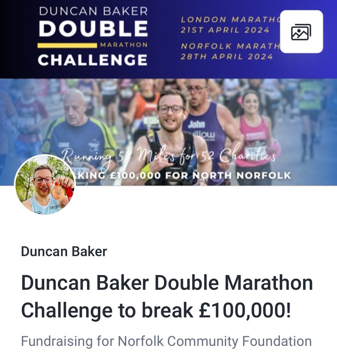 Best of luck to @duncancbaker and Andrew Robinson who will be running the London Marathon tomorrow! Andrew is raising funds in aid of @NorfolkCF and Duncan in aid of 52 Norfolk charities via the Foundation #ShineBrighter