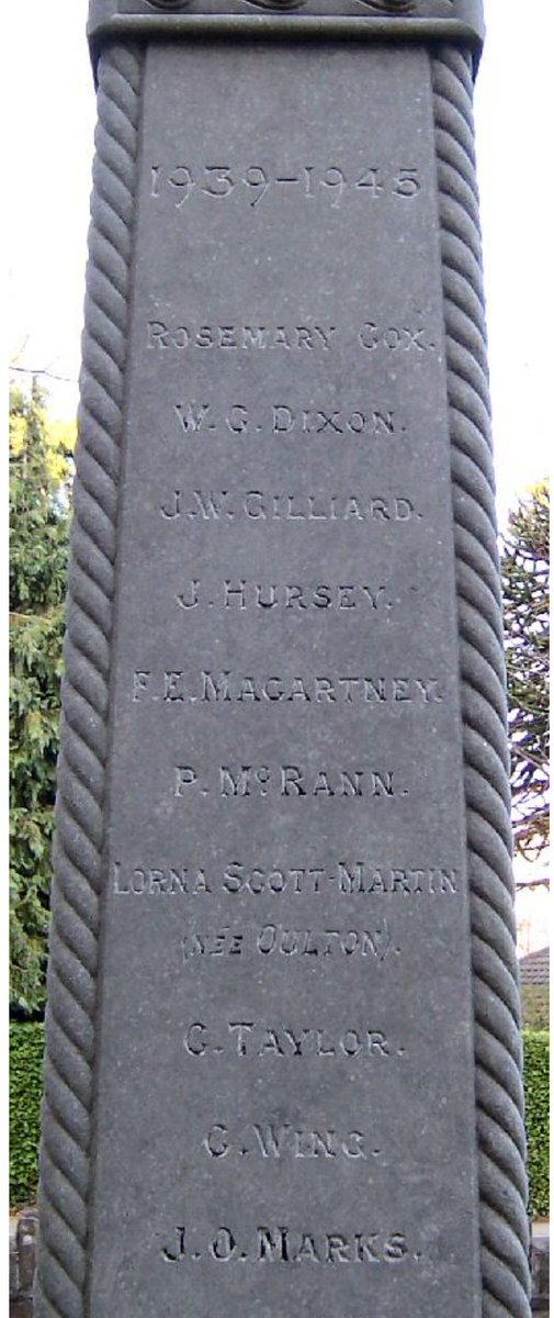 The War Memorial Cross in the Church of St John the Baptist Clontarf Dublin🇮🇪, remembers Leading Aircaft Woman Rosemary Cox, Womens Auxiliary Airforce Bomber Command🇬🇧, who died of natural causes aged 20 on 3 April 1945. Her parents lived in Clontarf & she is buried in Dundalk🇮🇪.