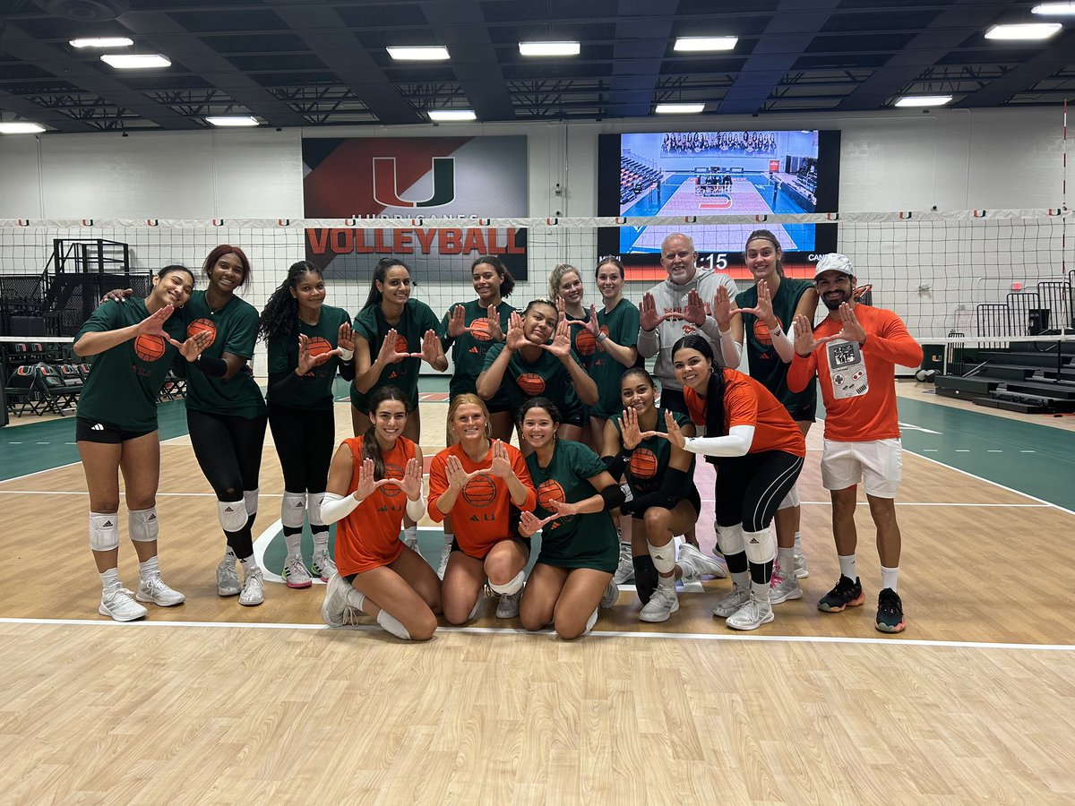 Back for our spring finale 🙌 Come out to the Knight at 1 pm for our match against USF! The first 60 students will receive UM VB sweatpants courtesy of @UM_Category5!