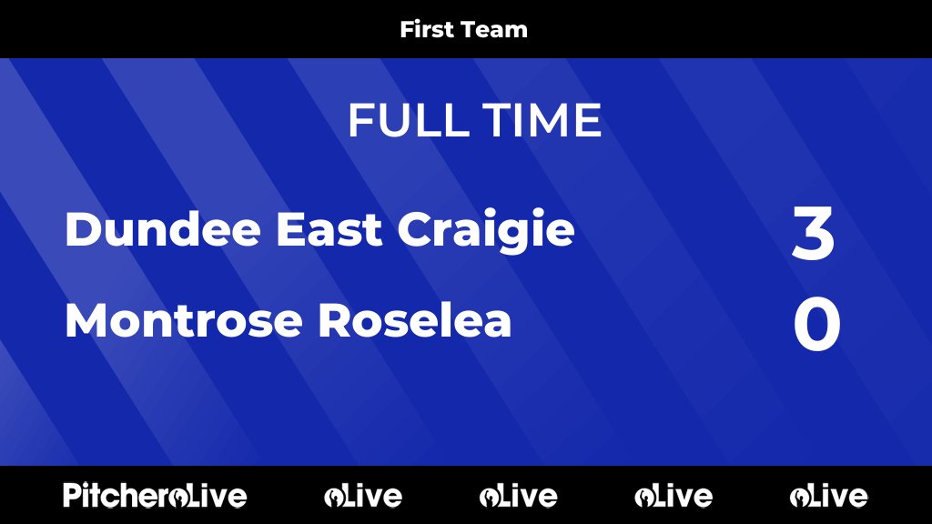 FULL TIME: Dundee East Craigie 3 - 0 Montrose Roselea #DUNMON #Pitchero pitchero.com/clubs/montrose…