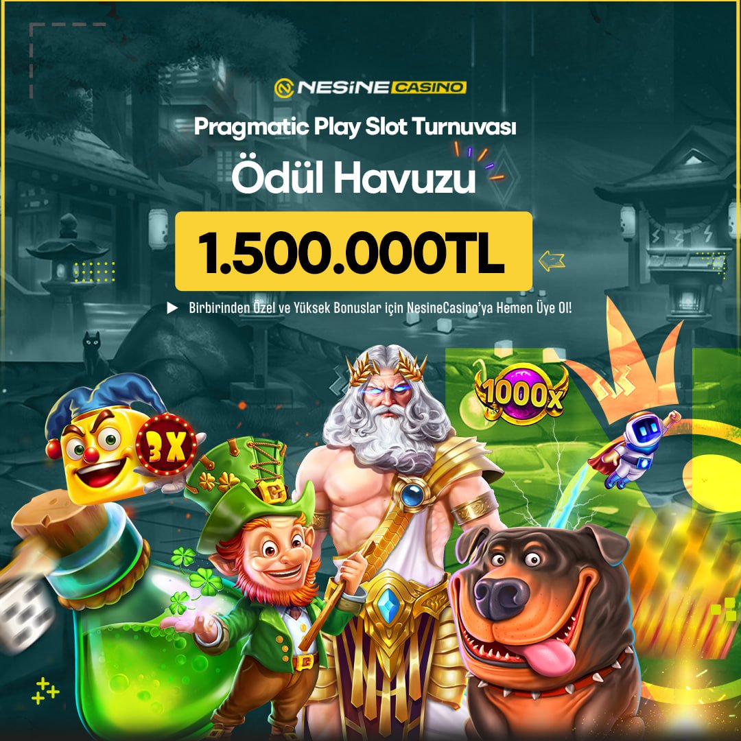 🔔Üye Ol: t2m.io/nesinecasinoli… 🎉#NesineCasino'da Büyük Heyecan Başladı 📌Pragmatic Play Turnuvası Büyük Ödül Havuzu: 1️⃣.5⃣0⃣0⃣.0⃣0⃣0⃣ 🏆Oyunlarla dolu bu süreçte kazanmanın keyfini yaşa 🎰Pragmatic Play oyunlarıyla heyecanı doruklara çıkar ve büyük ödülün peşinden git