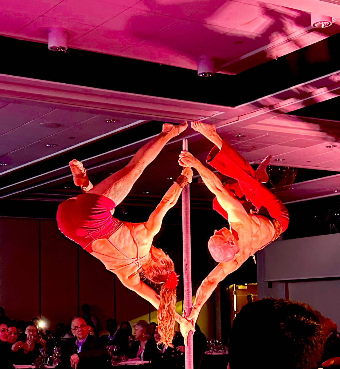 Day 1 of #CSEcho2024 concluded with a spectacular display by Cirque de Soleil performers! A special reward to all attendees here with us in #Montreal after an intense afternoon of learning #Quality #StructuralHeartDisease #AIinEcho @CSEchoCa @SLittleMD @ShelbyKuttyMD @lamcardio