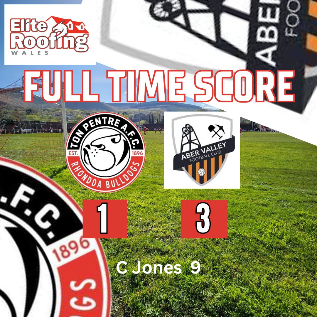 Ton Pentre 1 Aber Valley 3 Congratulations Aber Valley FC and good luck for the rest of the season. Our goal came from Casey Jones in the 9th minute. On to the final next week 💪 #WeAreBulldogs