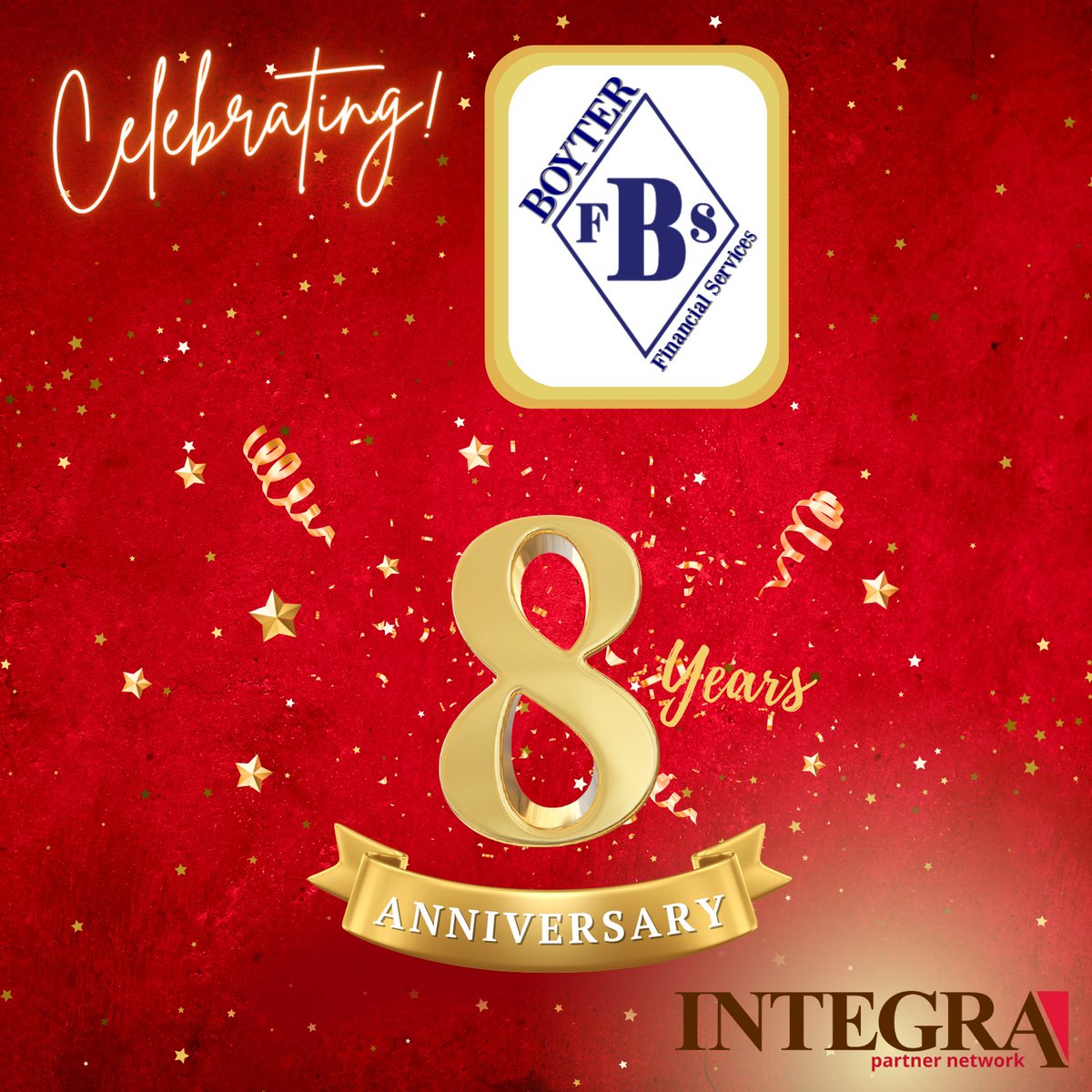 Excited to celebrate 8 years of success with Boyter Financial Services and the Integra Partner Network!

Are you ready to find your way with Integra?

#integrapartnernetwork #independentagent #findyourway #integra #insurance #insuranceagent #insuranceagency #integrainspires