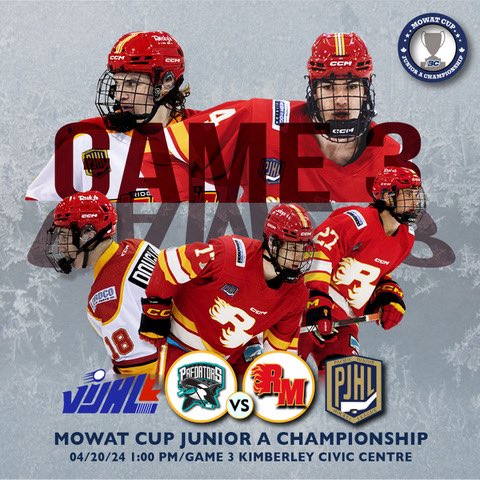 FLAMES GAME DAY! The Mowat Cup! @MowatCup2024 Game No.3 presented by West Coast Auto Group! 📍- Kimberley Civic Centre 🆚 - @SaanichPreds ⏰ - 1:00pm 🔥🔥🔥🔥